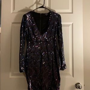 Black sequined bodycon Lulu dress